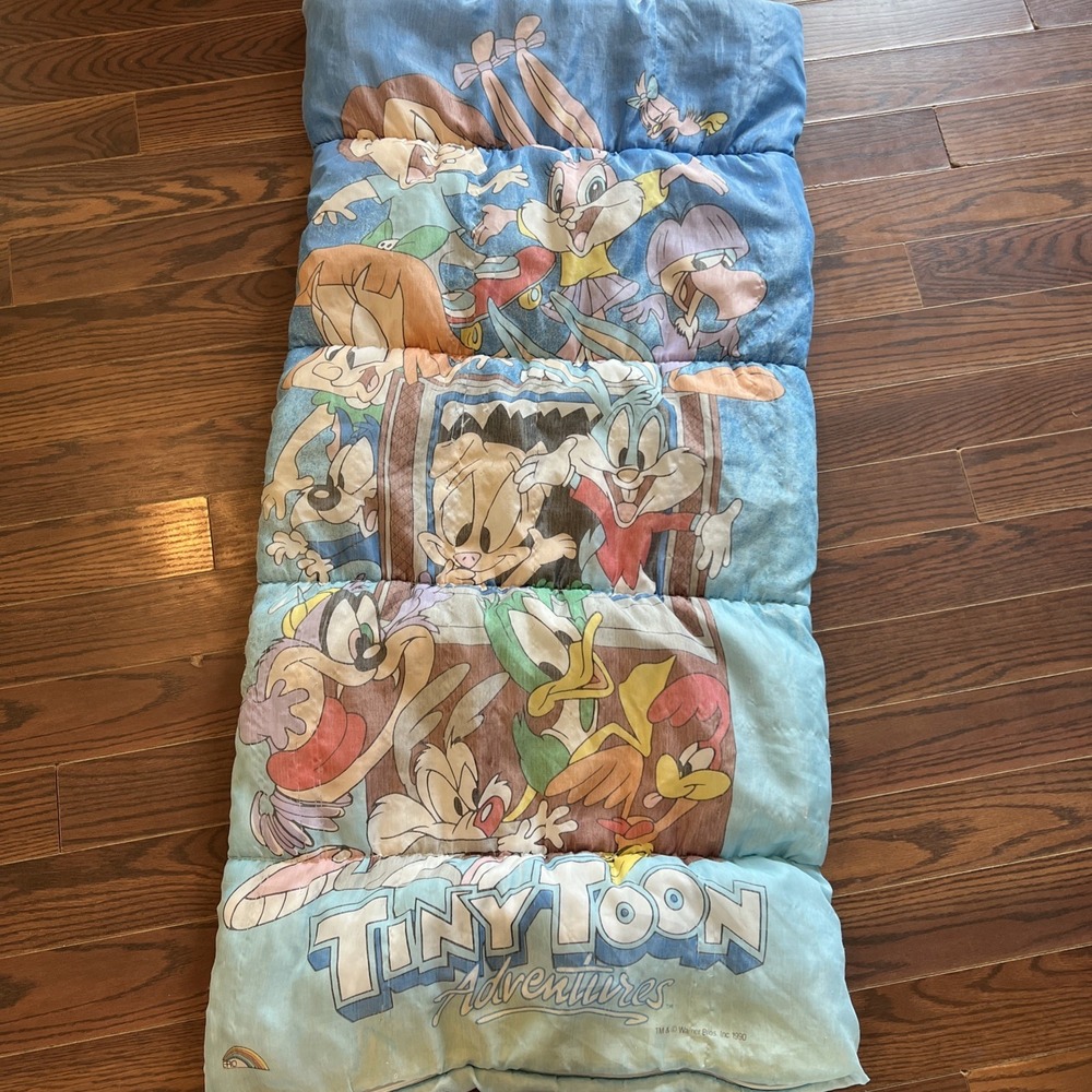 Tiny Toon Adventures Child Sleeping Bag 52" Vintage 90s Montana Max Elmyra Dizzy - Picture 16 of 16